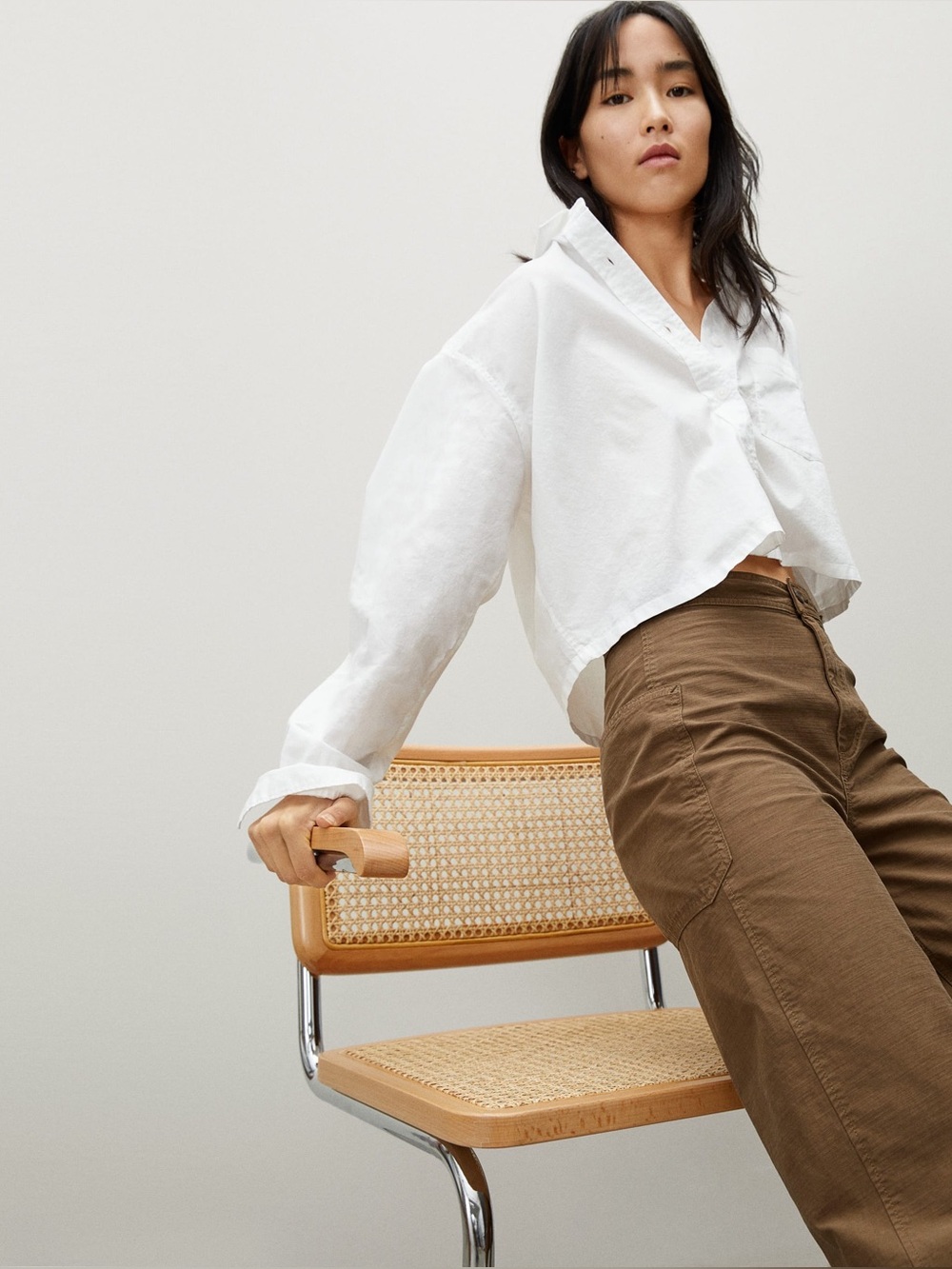 Everlane Organic Cotton Barrel Utility Pants | Adjustable Waist | Brown | Size 0